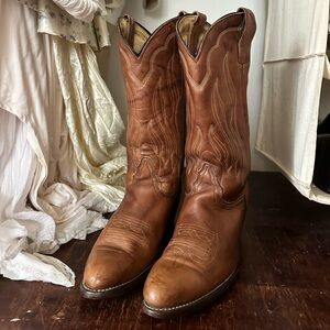 Frye Brown Leather Cowboy Boots